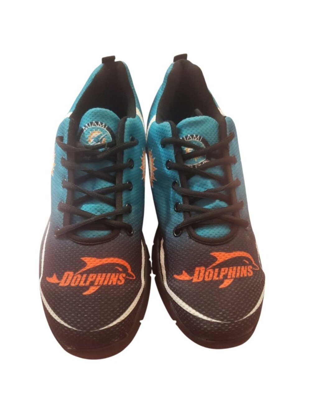 Miami Dolphins Fan Sneakers Sports Shoes Unisex Lightweight Teal/Blk Sze 44 - Picture 2 of 12